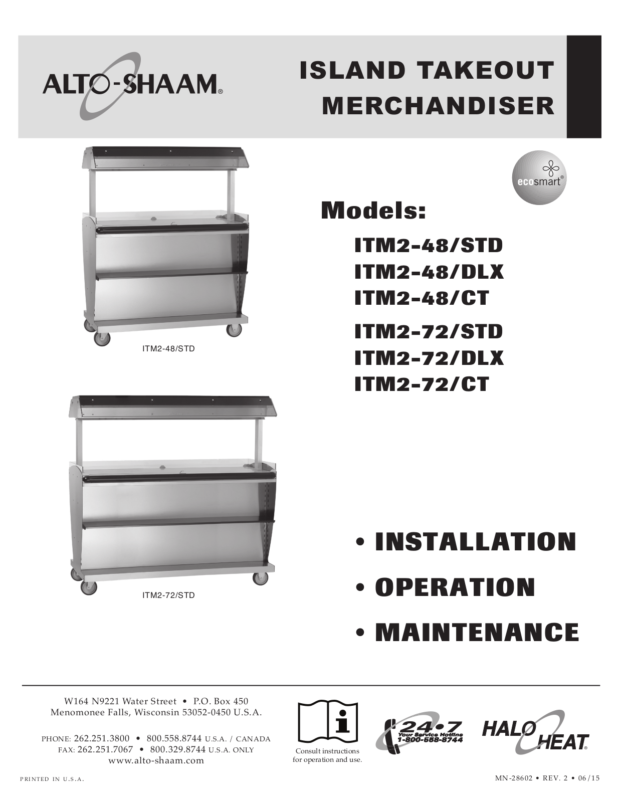 Alto Shaam ITM2-72-DLX Service Manual