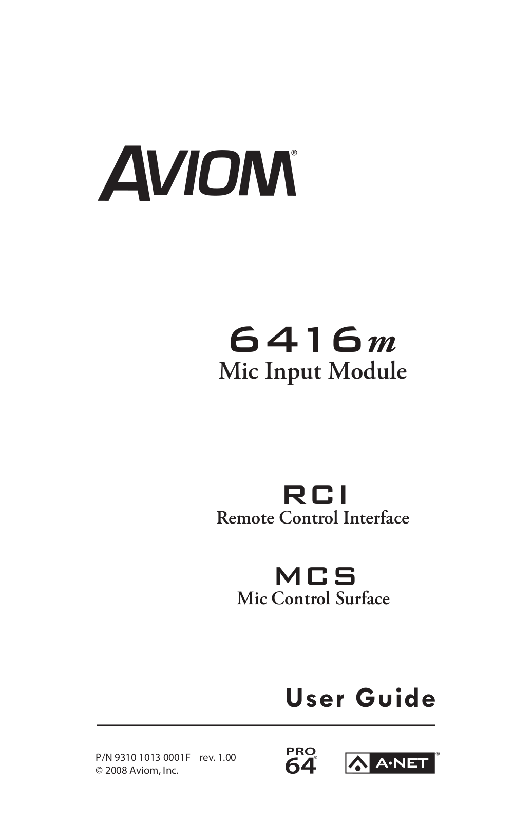 Aviom 6416M User Manual