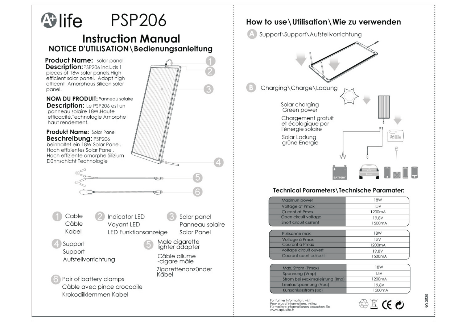 A+ Life PSP206 Instruction Manual