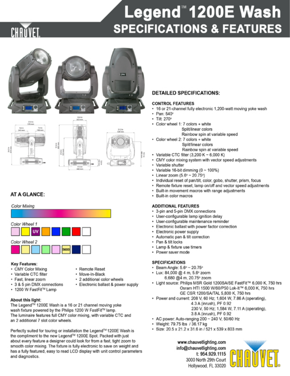 Chauvet 1200E User Manual