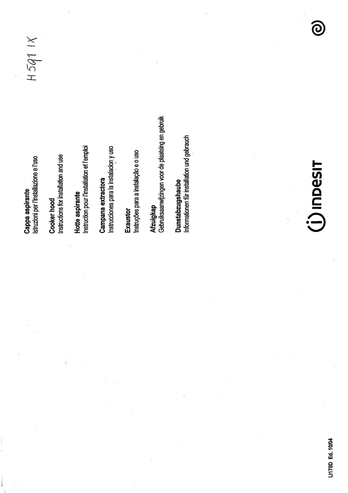 Indesit H 591 IX User Manual