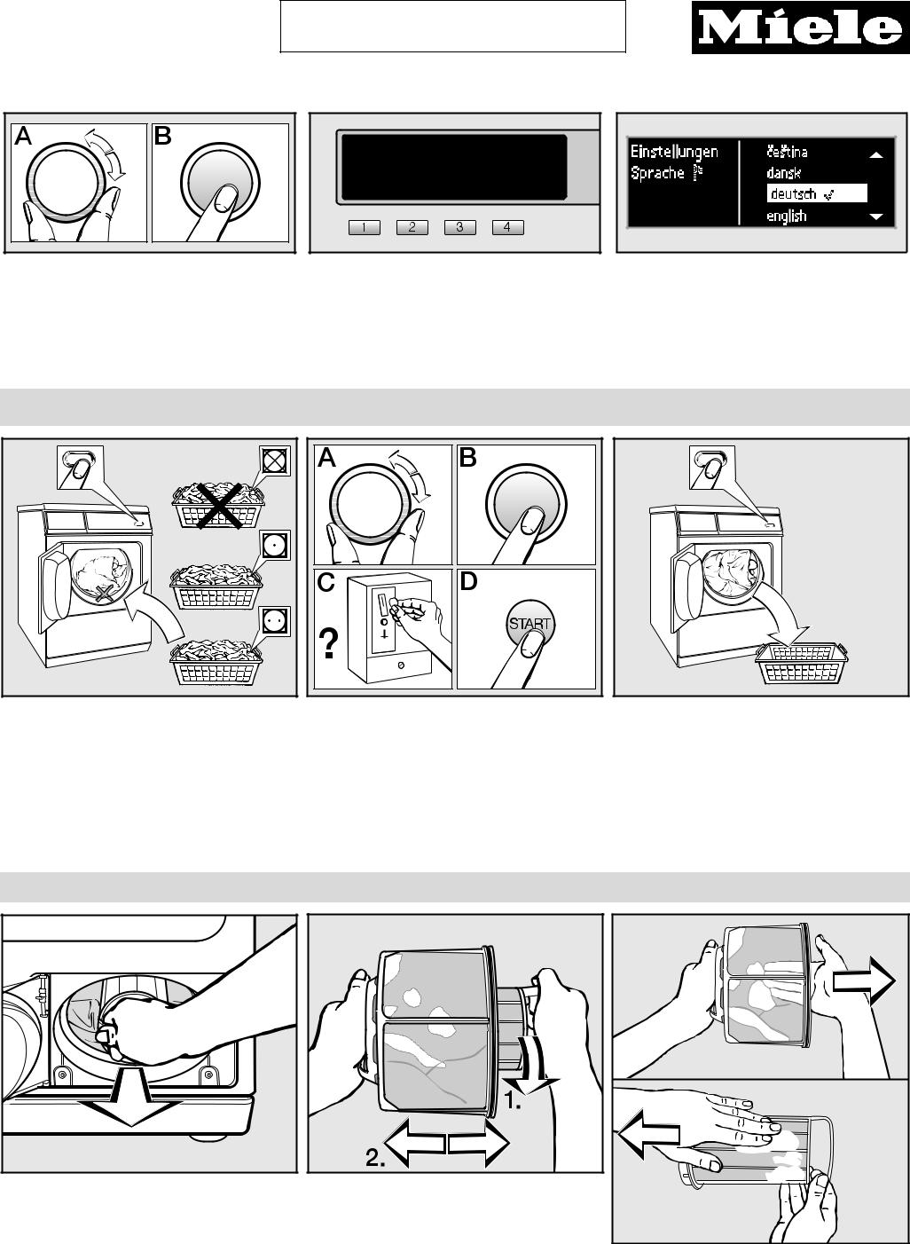 Miele PT 7136 Plus Short operating instructions