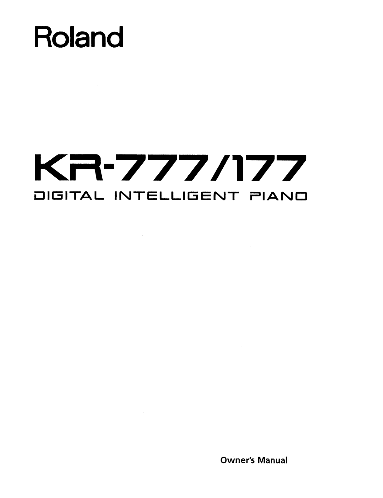 Roland KR 177, KR 777 Service Manual
