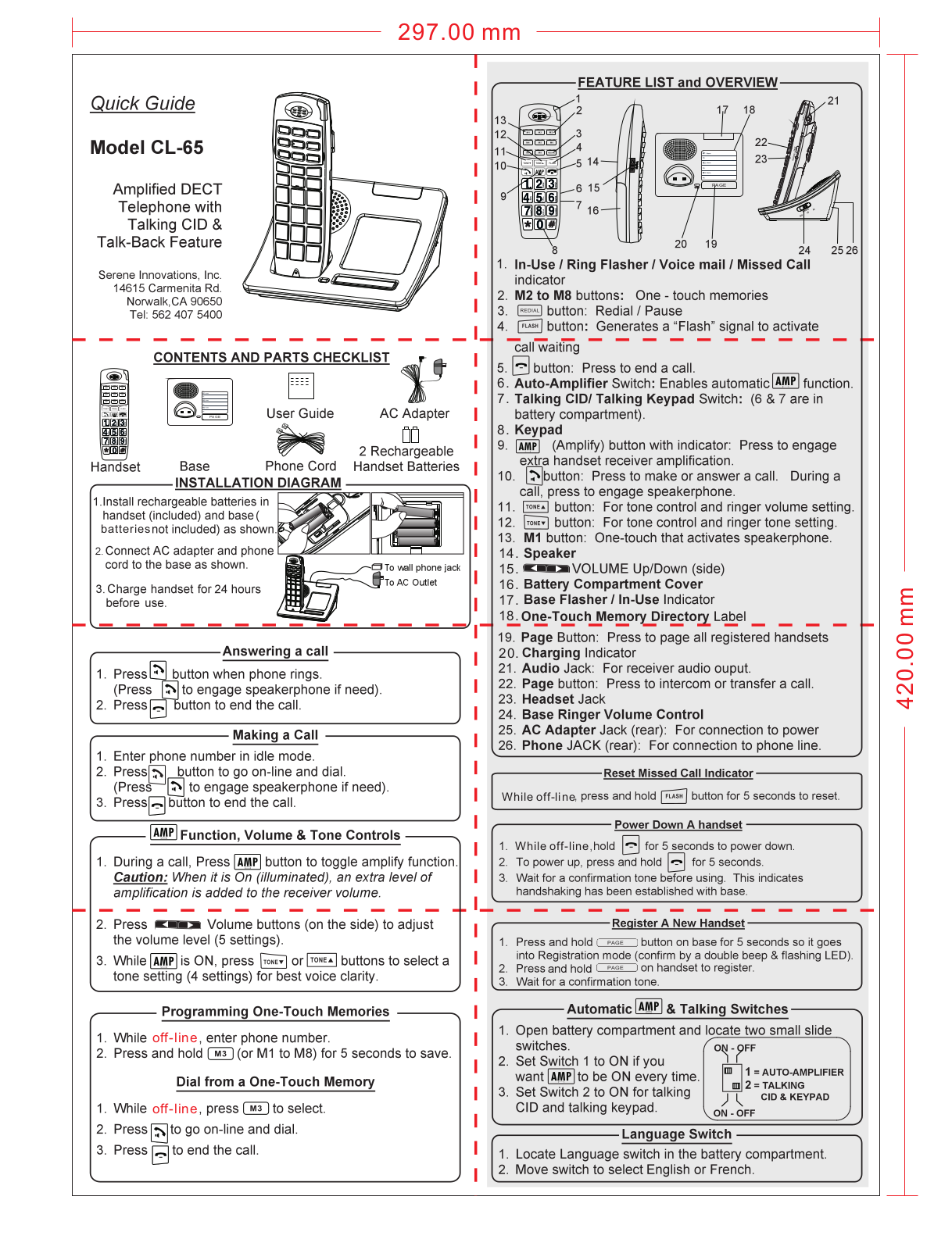 Unical CL6065 Quick Guide