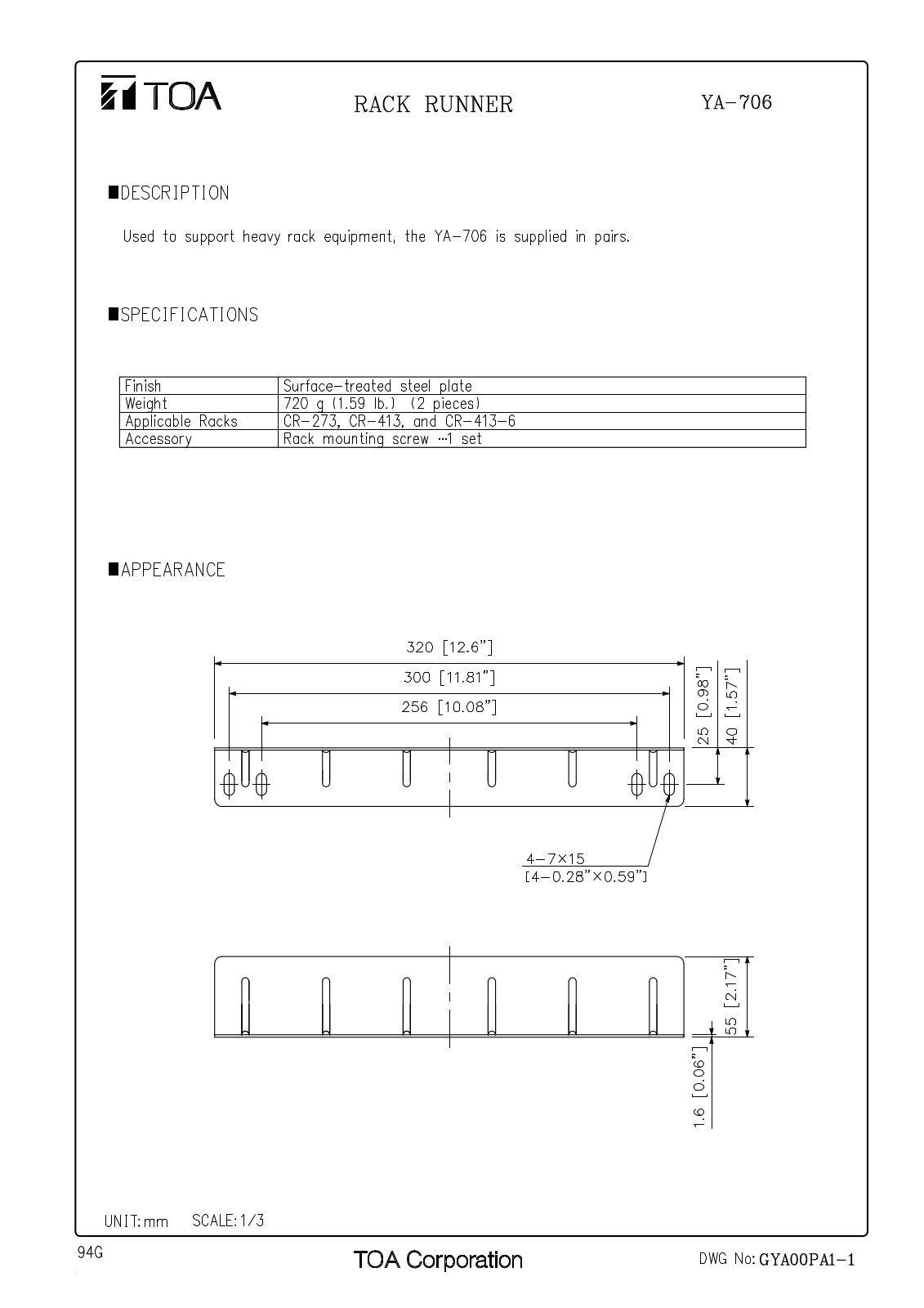 TOA YA-706 User Manual