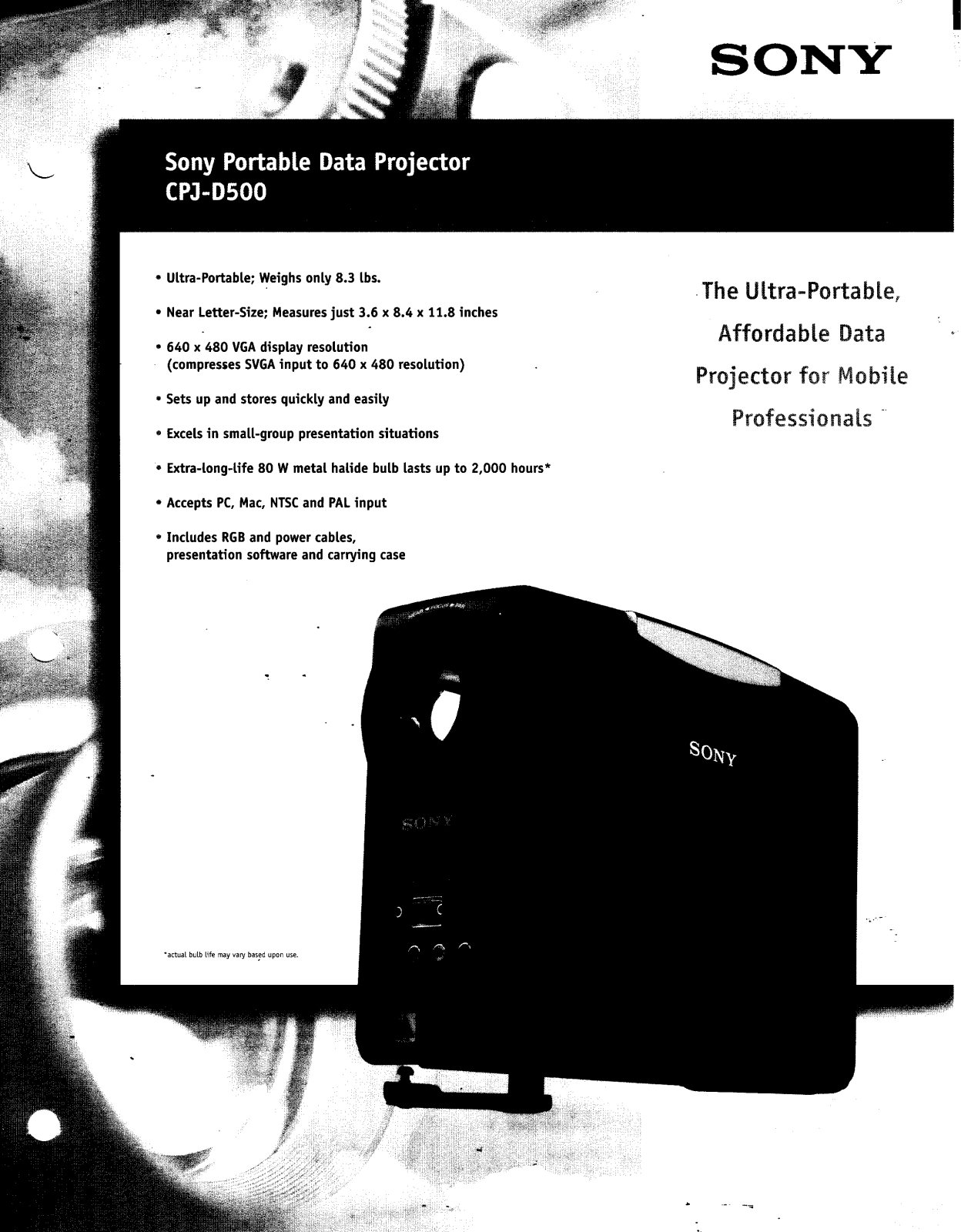 Sony CPJ-D500 User Manual