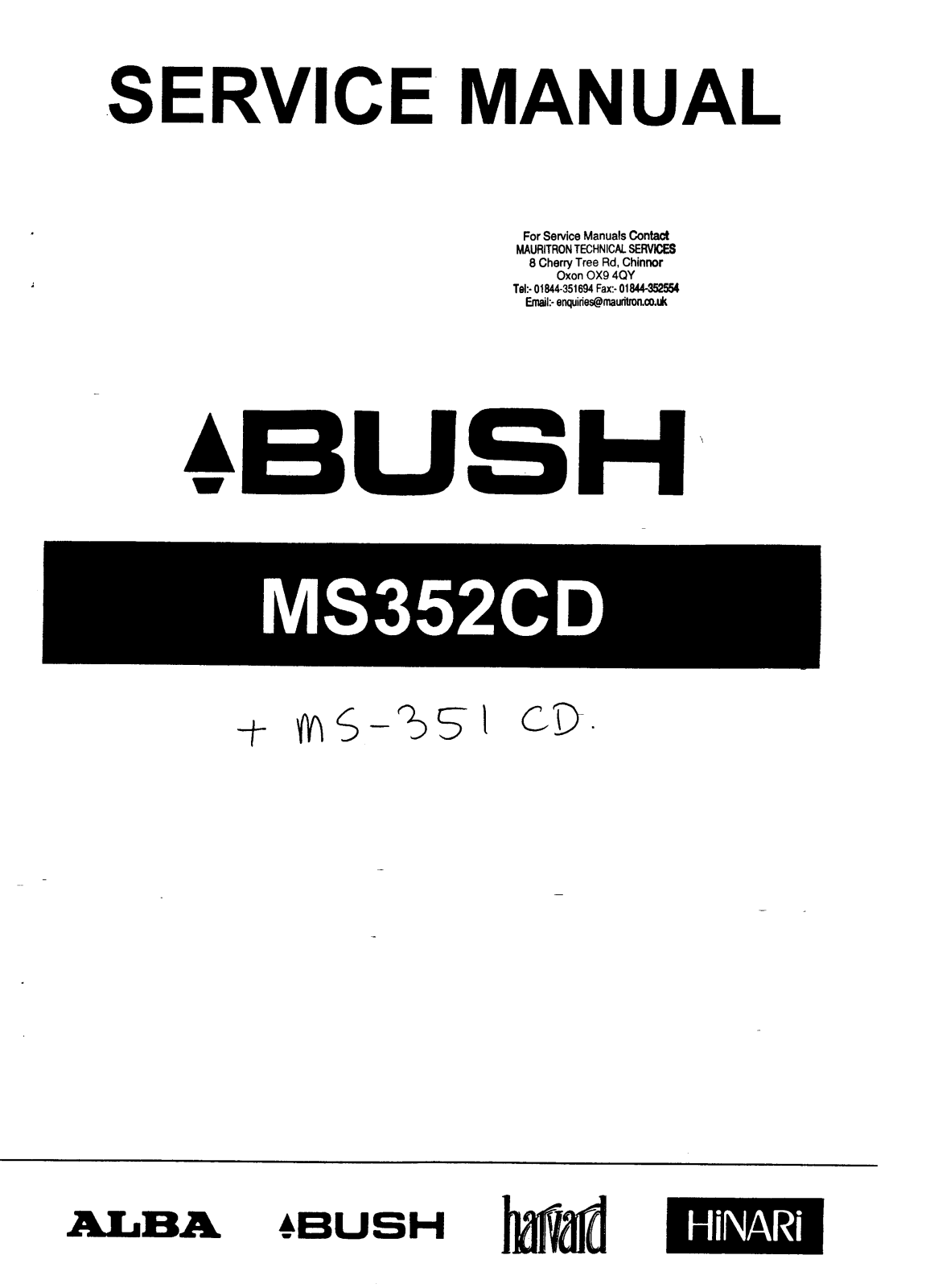 BUSH MS-351CD Service Manual