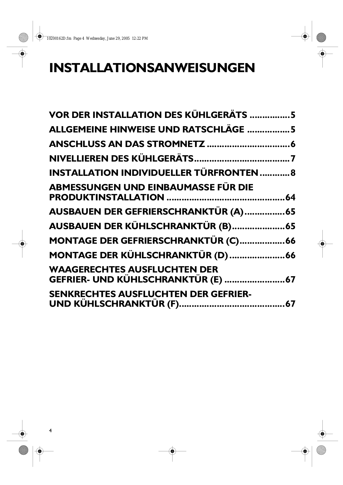 Whirlpool CFS 800 W Installation guide