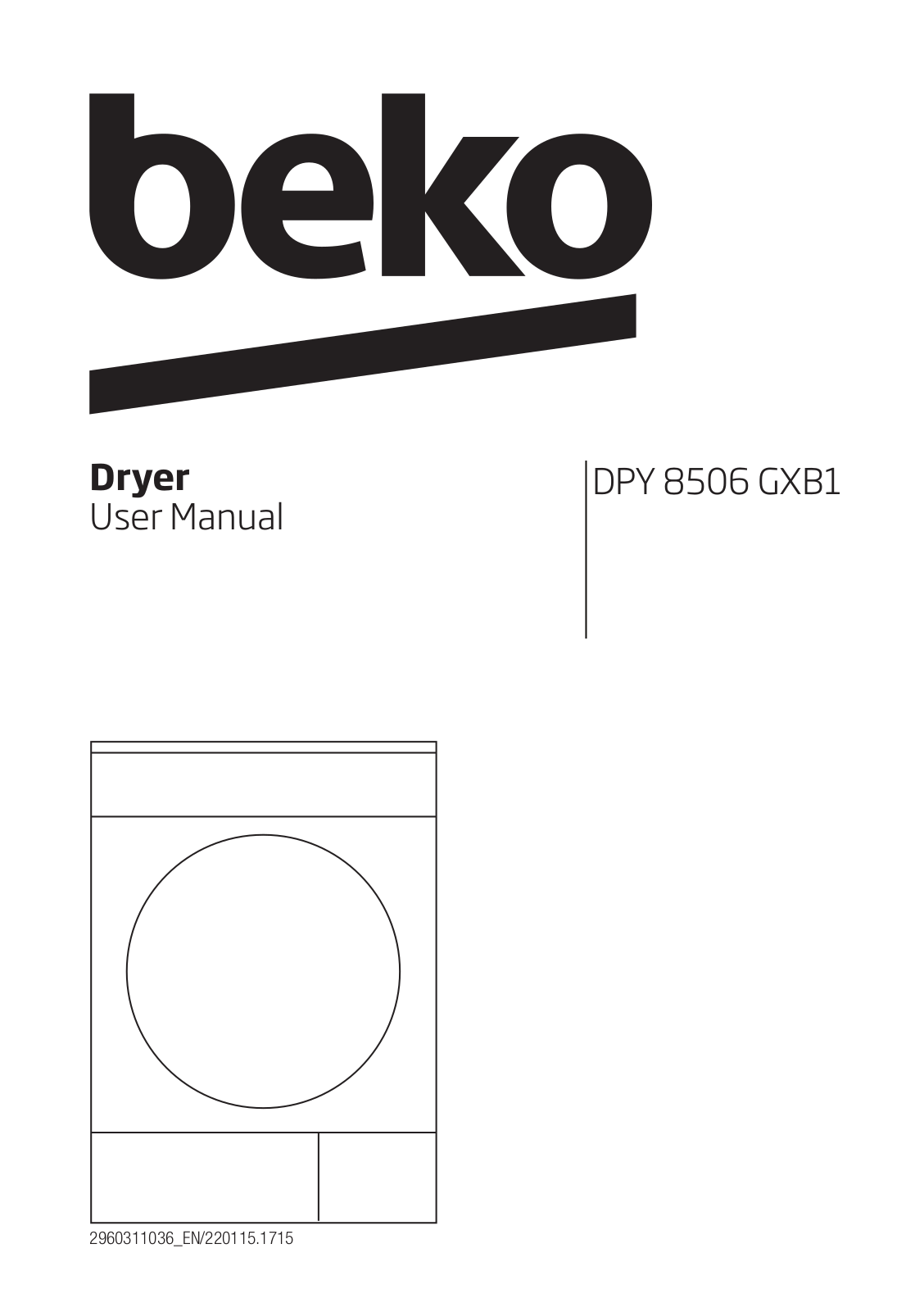 Beko DPY 8506 GXB1 User Manual