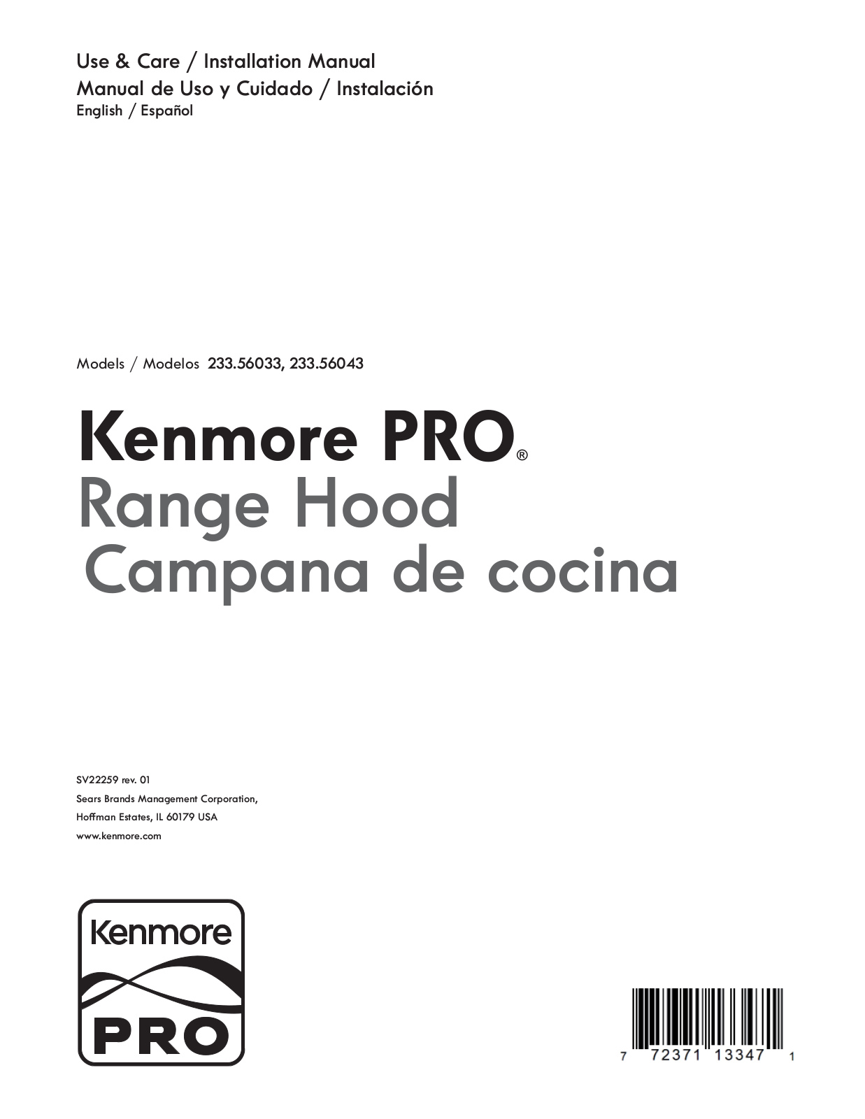 Kenmore Pro 23356043510, 23356033510 Owner’s Manual