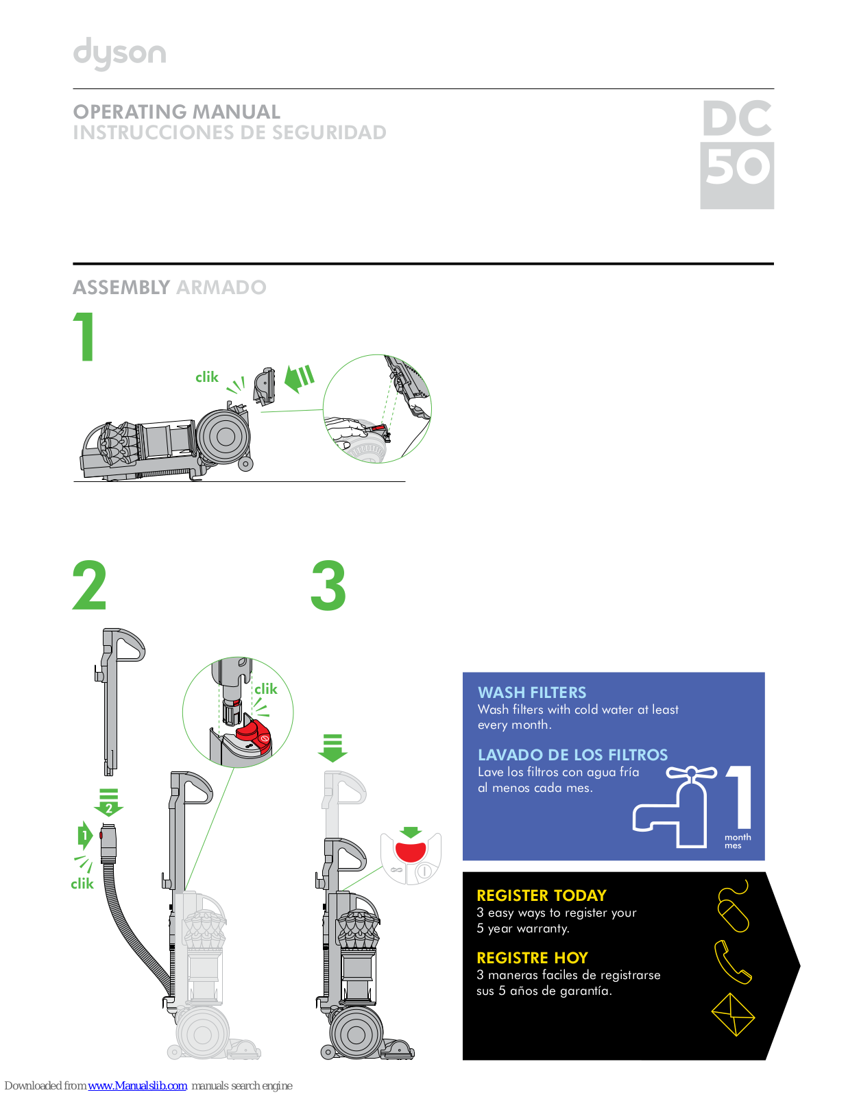 Dyson DC50 Ball Compact Operating Manual