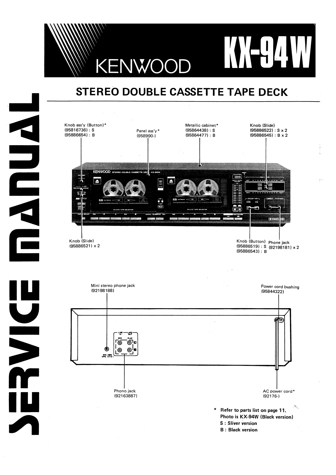 Kenwood KX-94-W Service manual