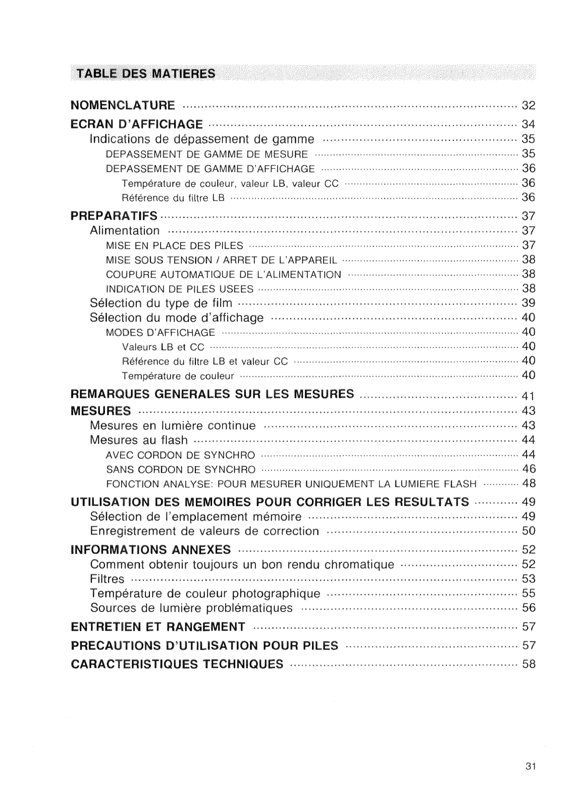 Minolta COLOR METER IIIF User Manual