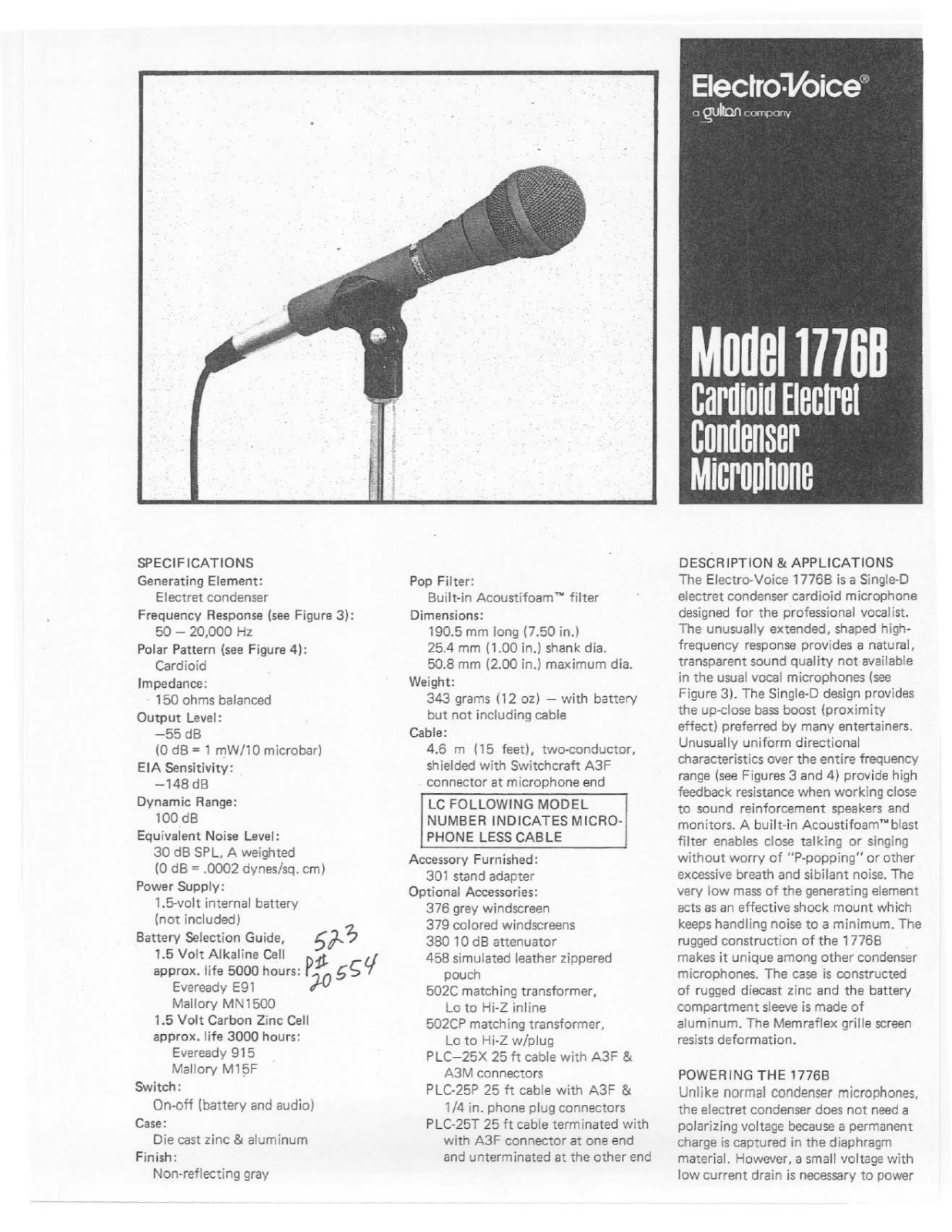 Electro-Voice 1776B User Manual