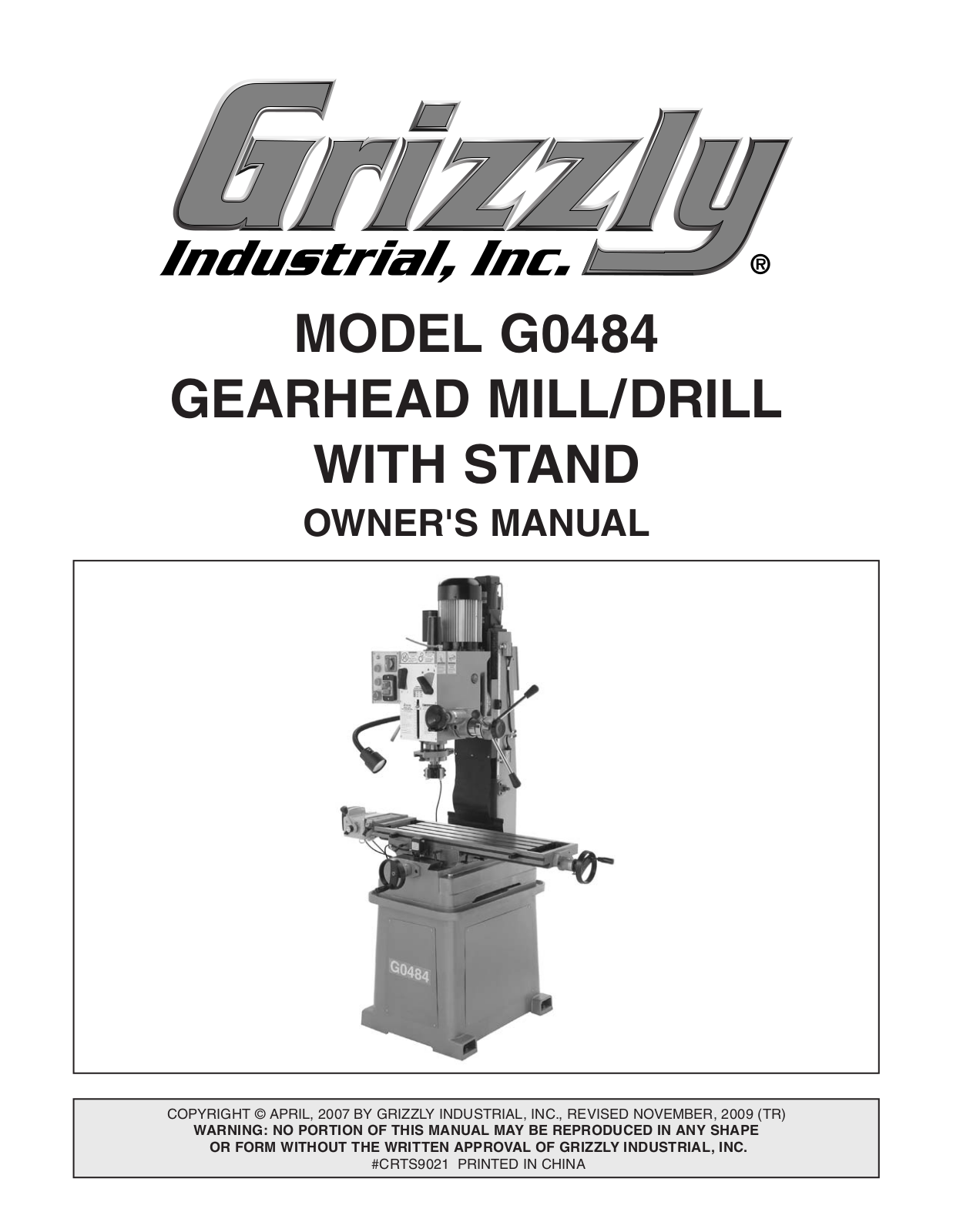 Grizzly G0484 User Manual 2