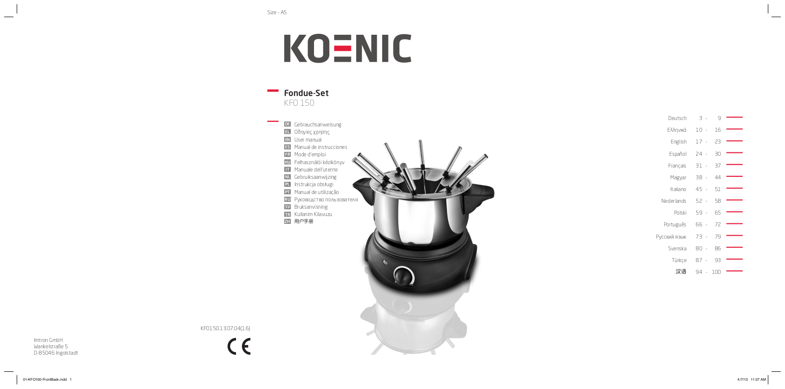 Koenic KFO 150 User Manual