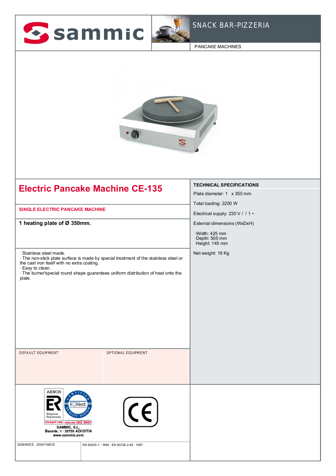 Sammic CE-135 User Manual