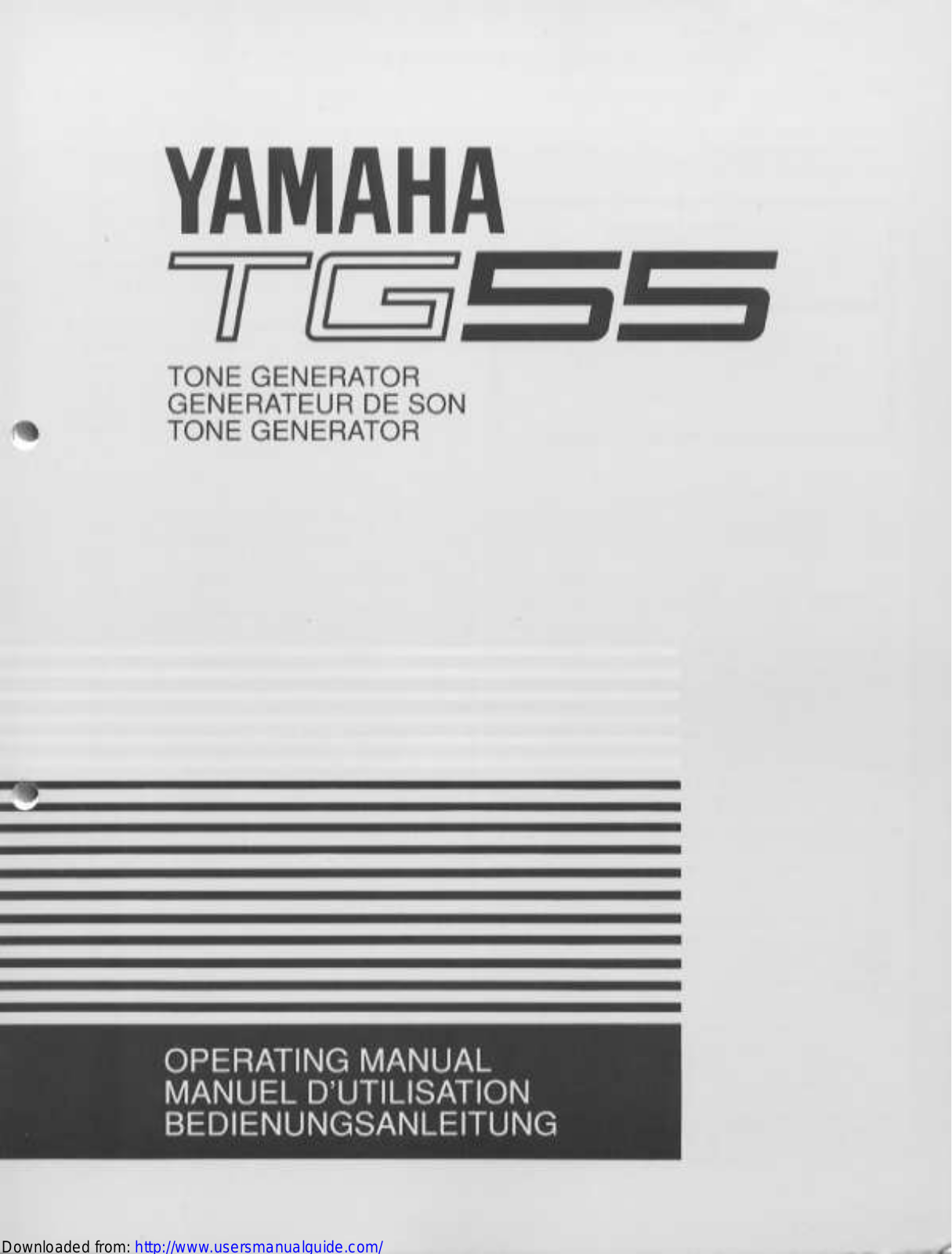 Yamaha Audio TG55 User Manual