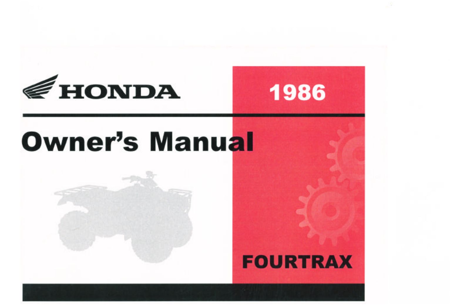 Honda TRX70 1986 Owner's Manual