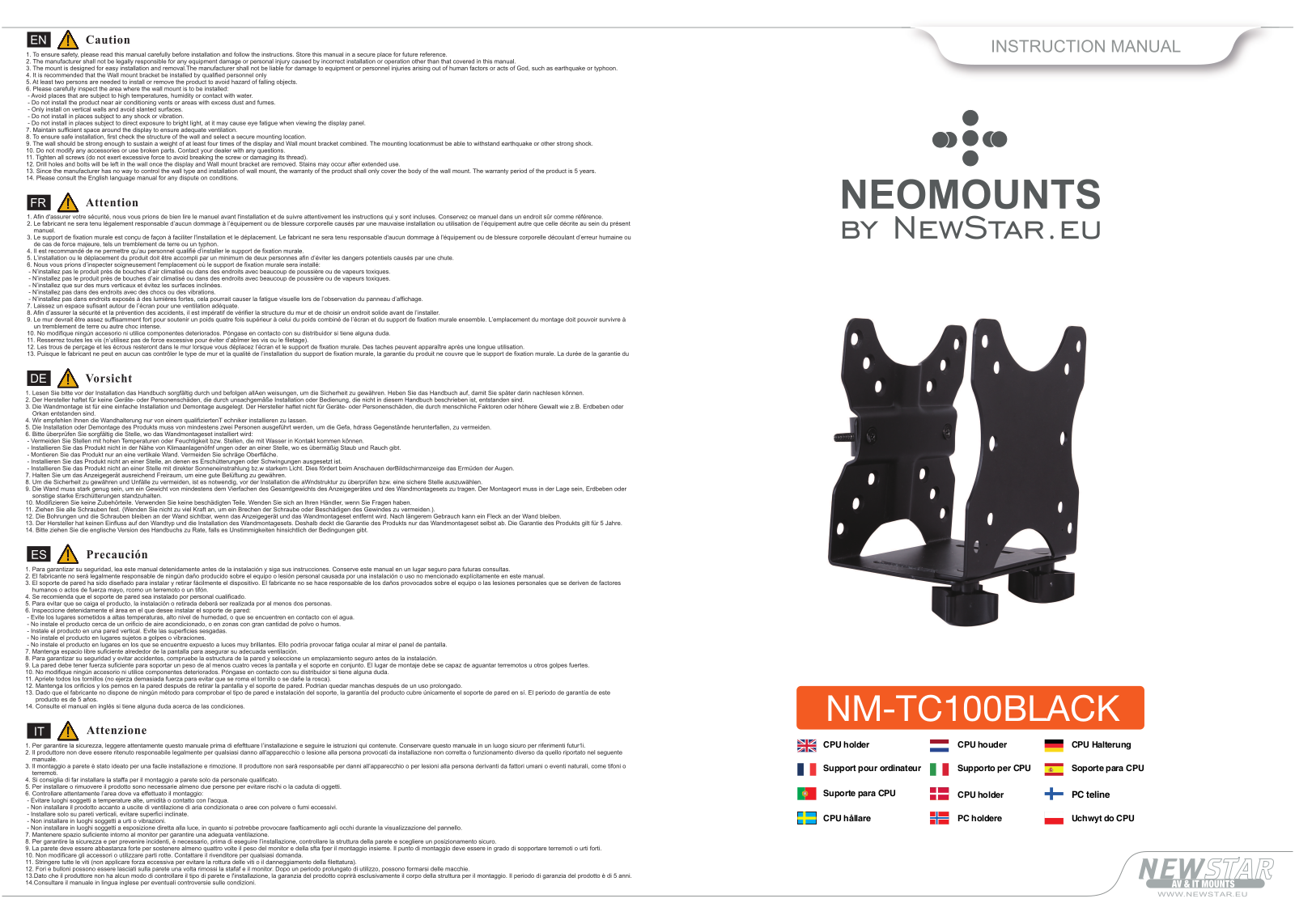 Newstar NM-TC100BLACK User Manual