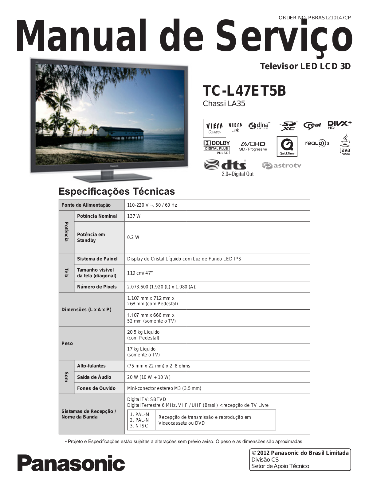 Panasonic TC-L47ET5B Schematic