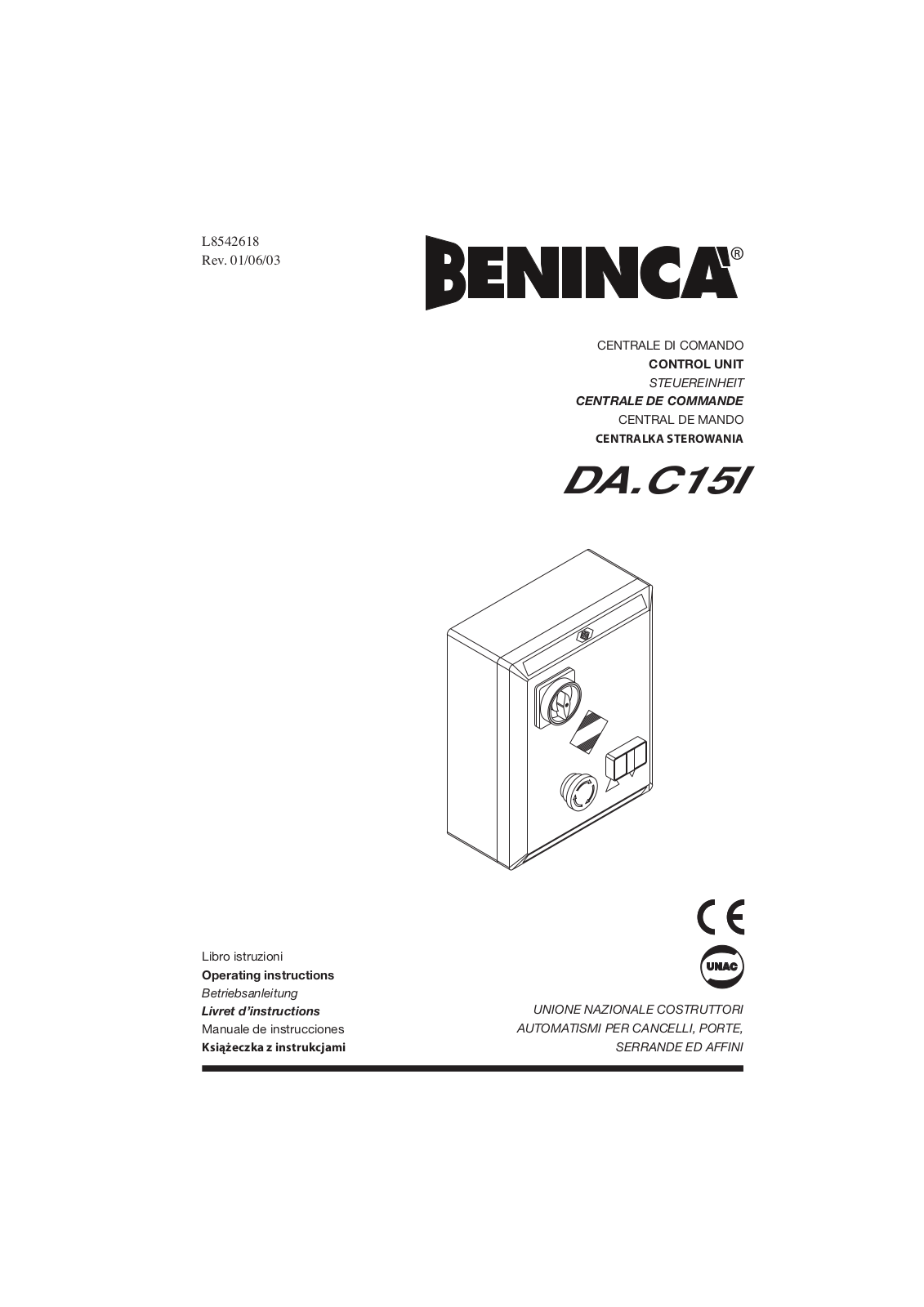 Beninca DAC15L User Manual