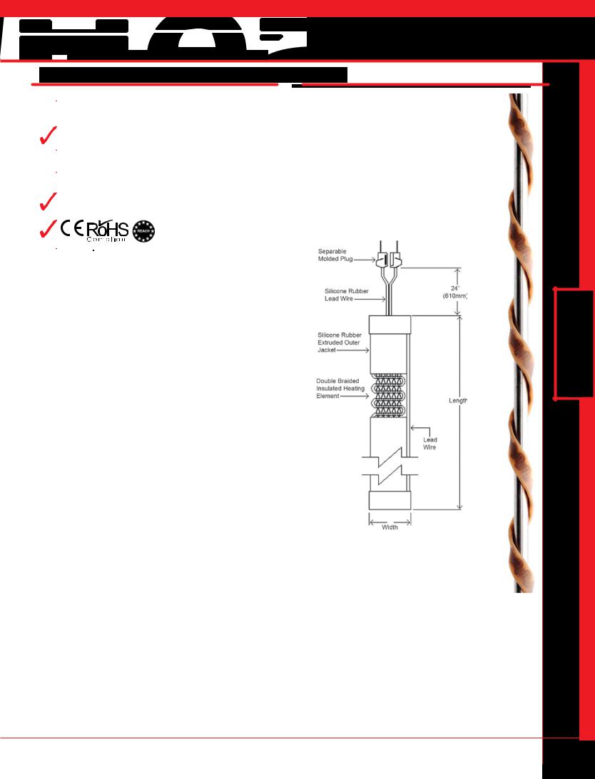 BriskHeat X2J-BS0101140L, X2J-BS0101160L, X2J-BS0101080L, X2J-BS0101100L, X2J-BS0101120L Data Sheet