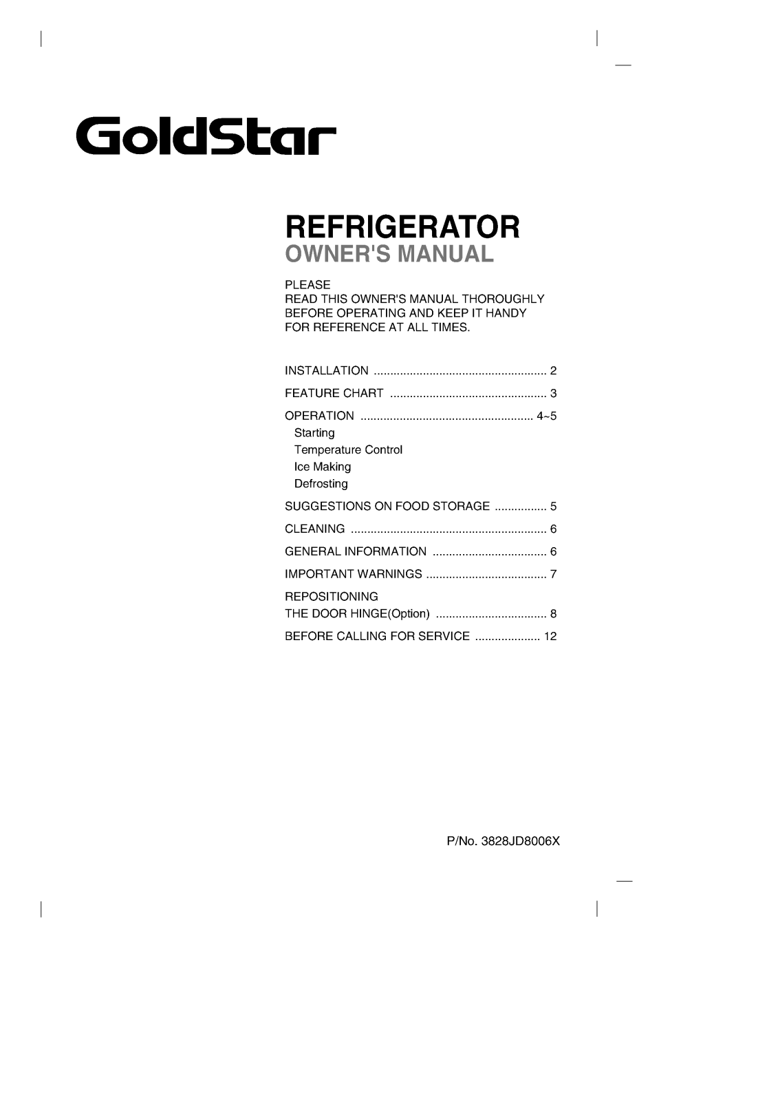 LG GR-131SPF User Manual