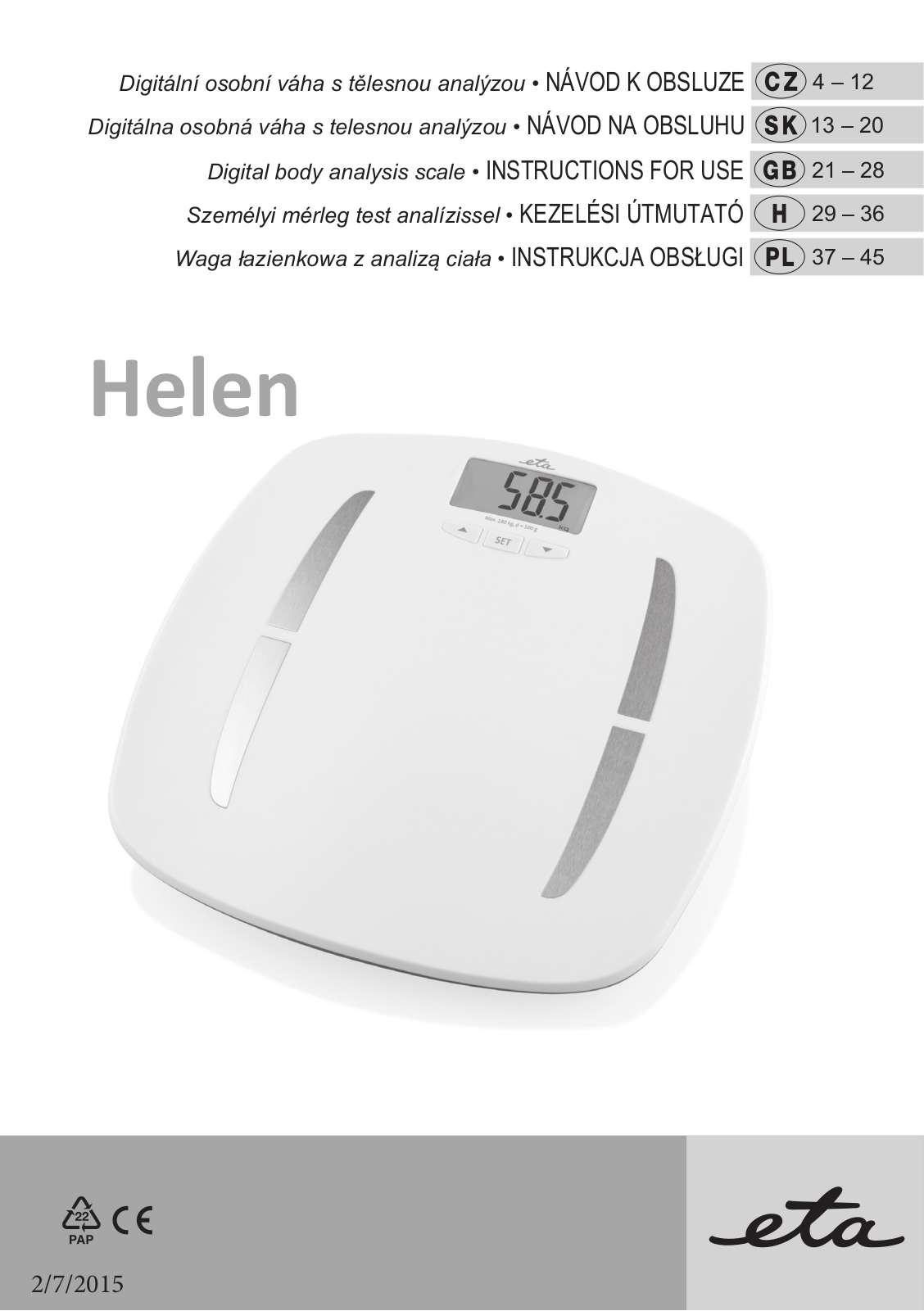 ETA Helen User Manual