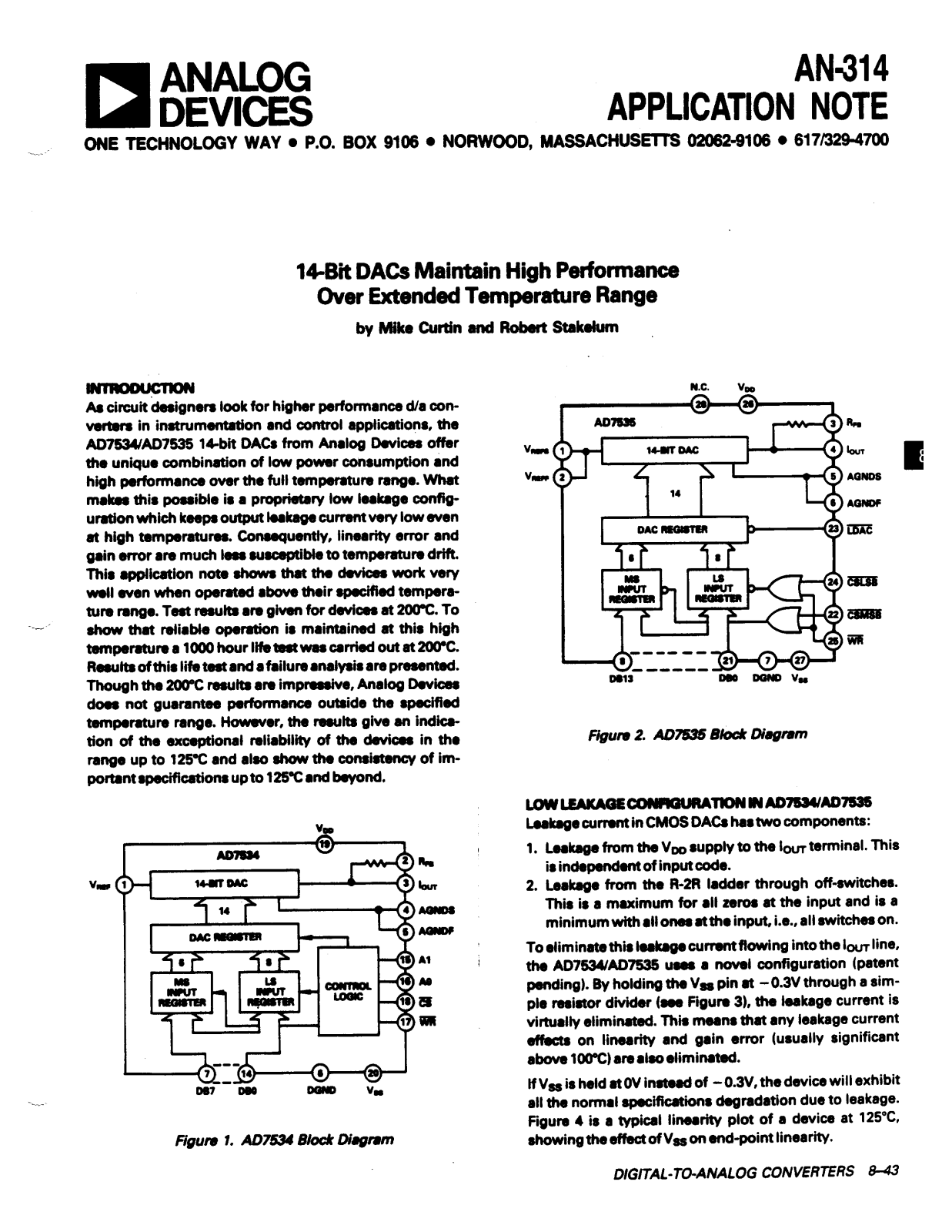 ANALOG DEVICES AN-314 Service Manual