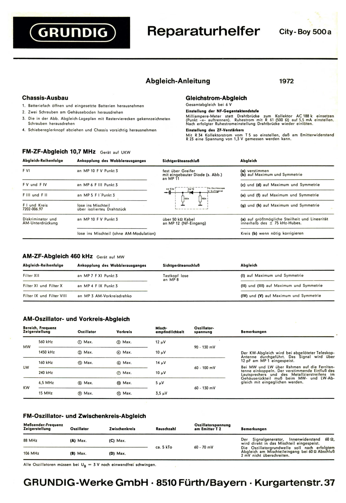 Grundig City-Boy-500-A Service Manual