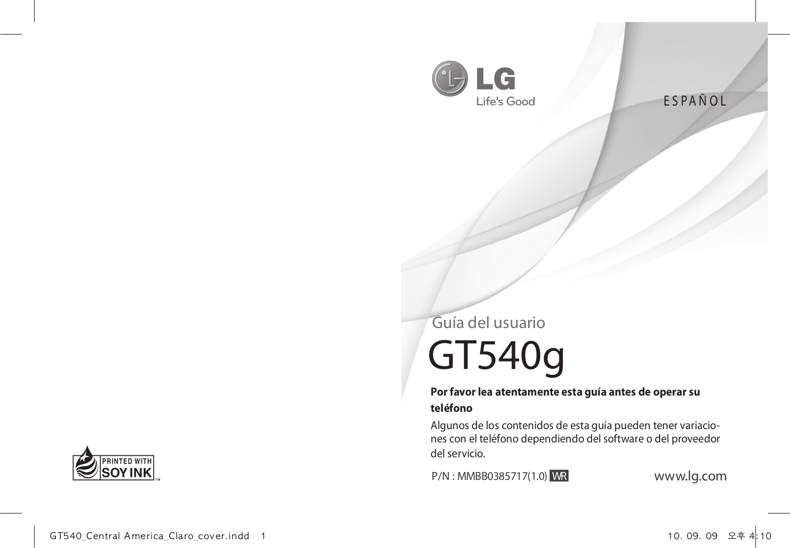 LG GT540G Owner's manual