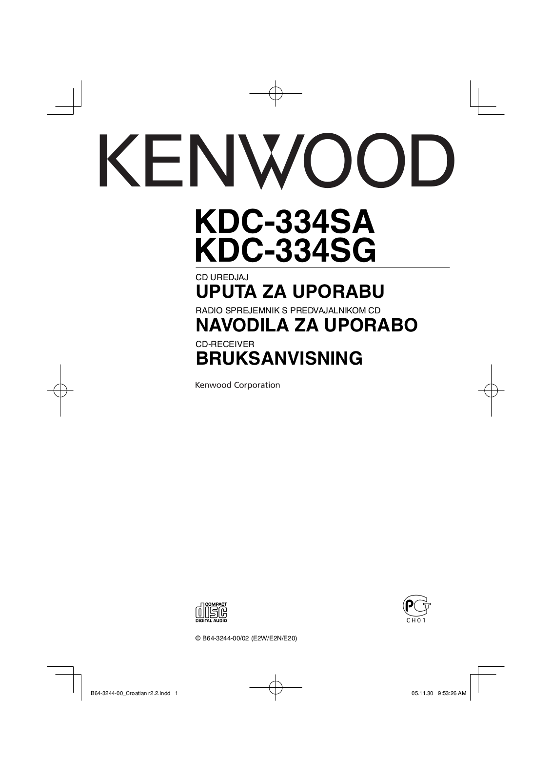 Kenwood KDC-334SA, KDC-334SG User Manual