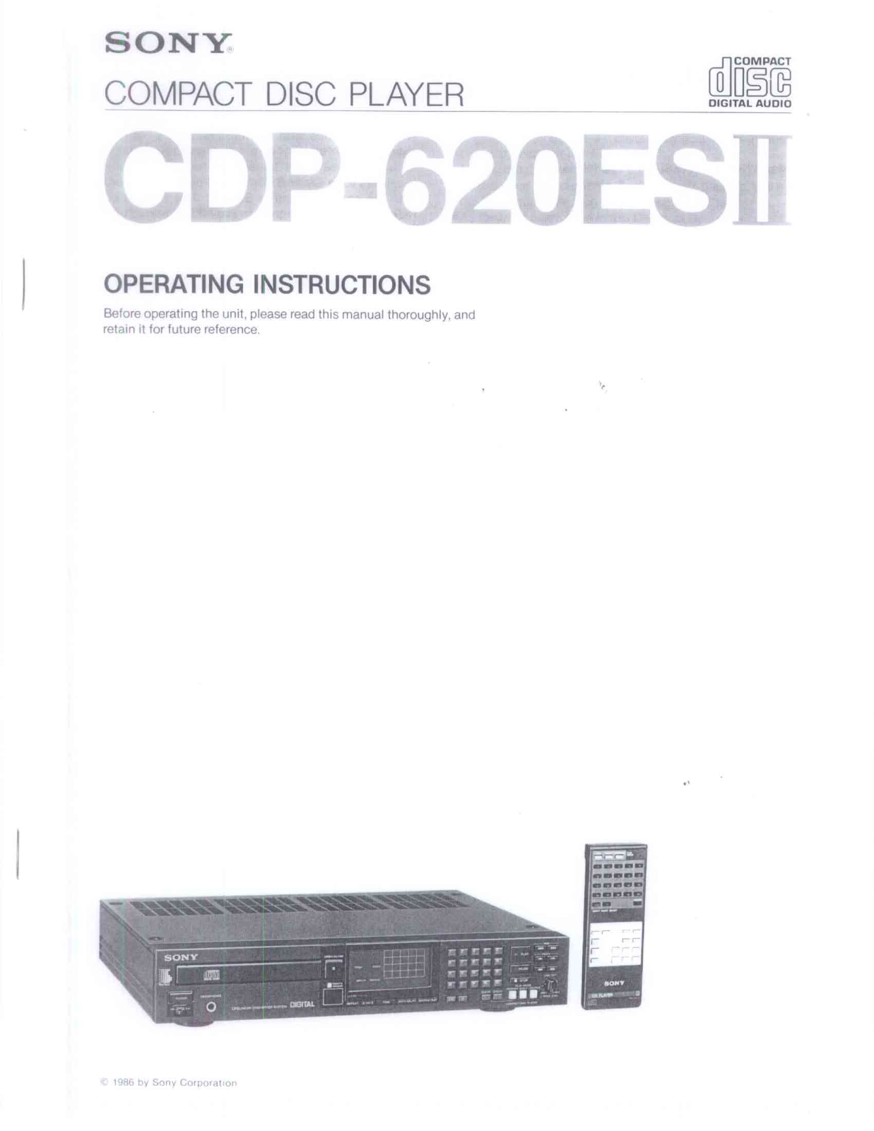 Sony CDP-620ESII User Manual