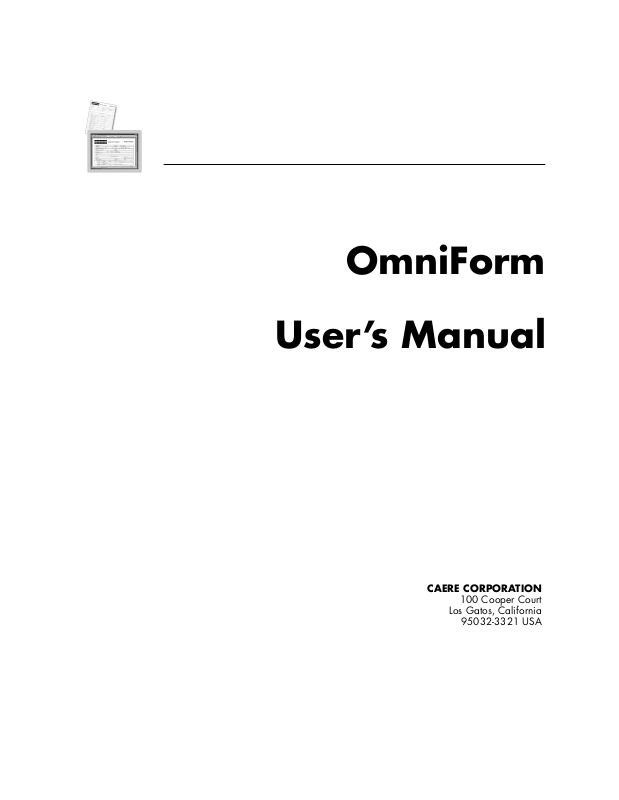 Nuance Scansoft Omniform - 4.0 Instruction Manual