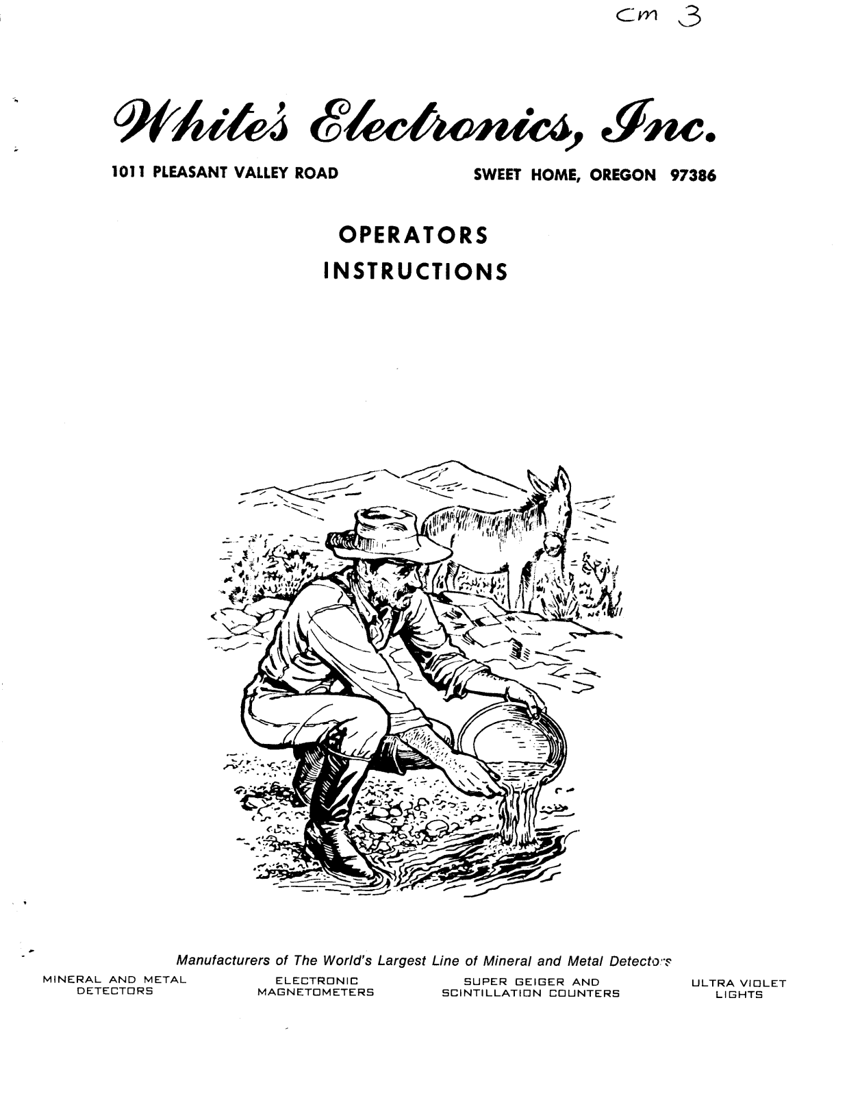 Whites Electronics CM 3 User Manual