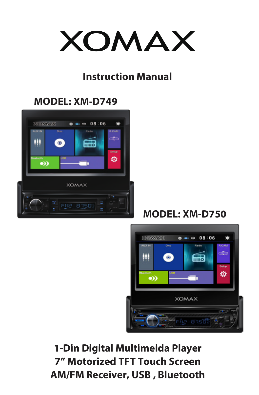 Xomax XM-D750, XM-D749 User Manual