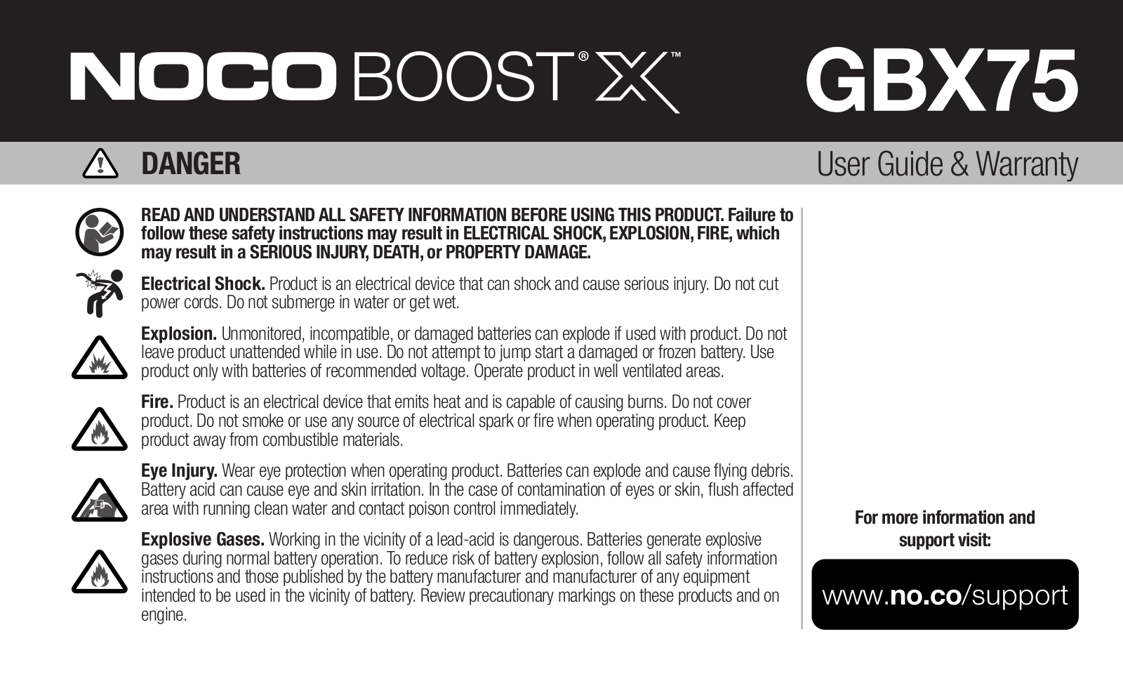 Noco gbx75 User Guide