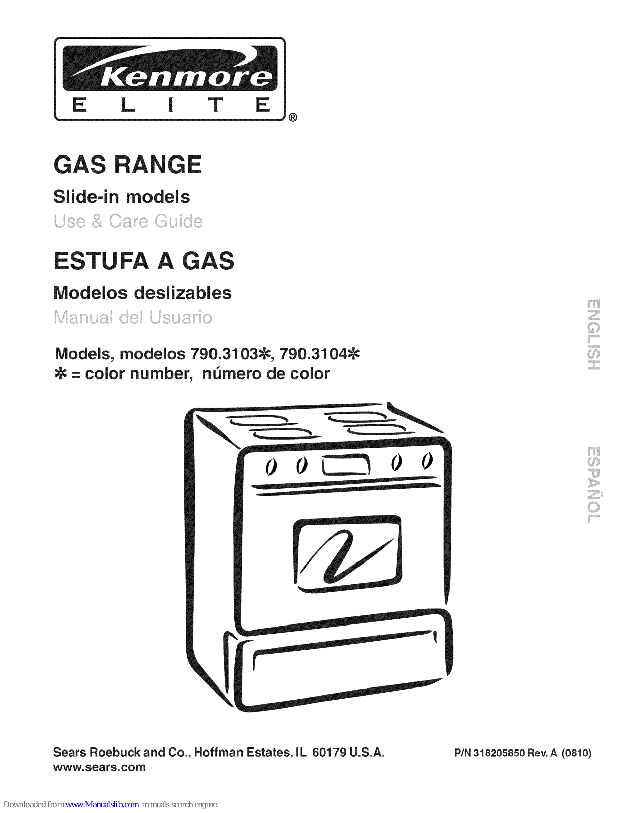 Kenmore GAS A GE-SLIDE IN MODEL 790.3103, GAS A GE-SLIDE IN MODEL 790.3104, Elite 790.3103 Series, Elite 790.3104 Series Use & Care Manual - ManualMachine.com