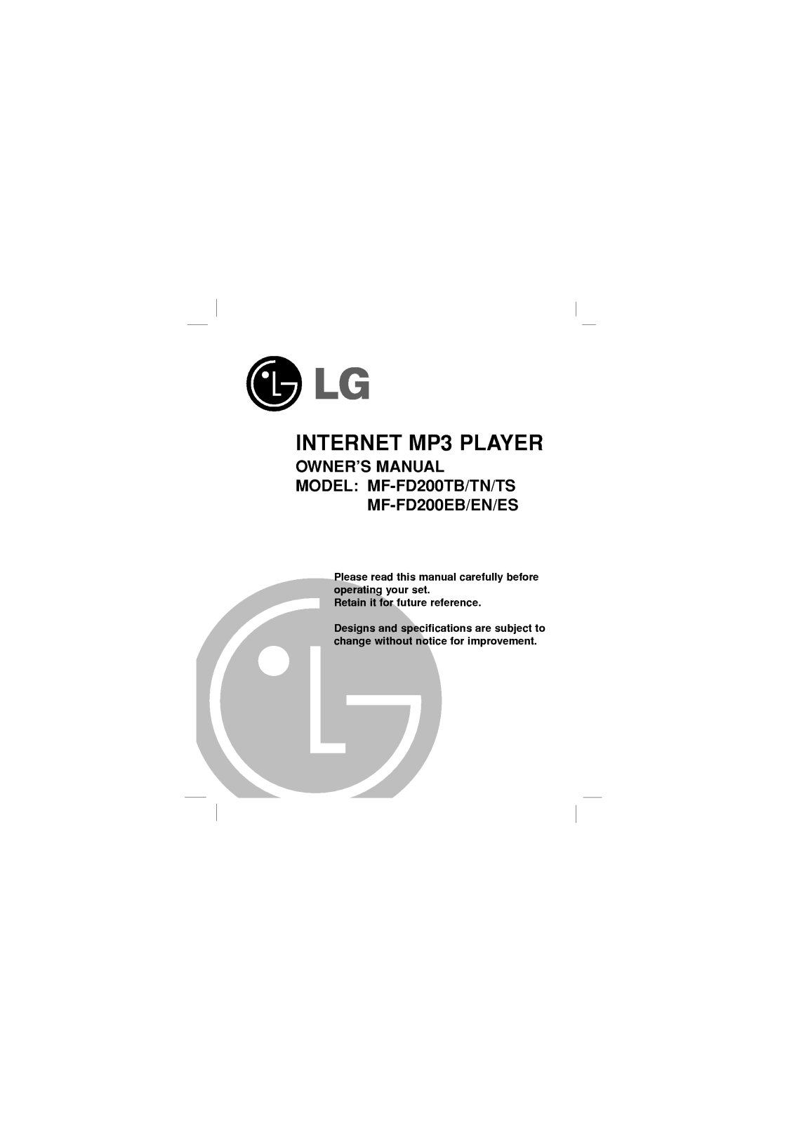 LG MF-FD200TB User Manual