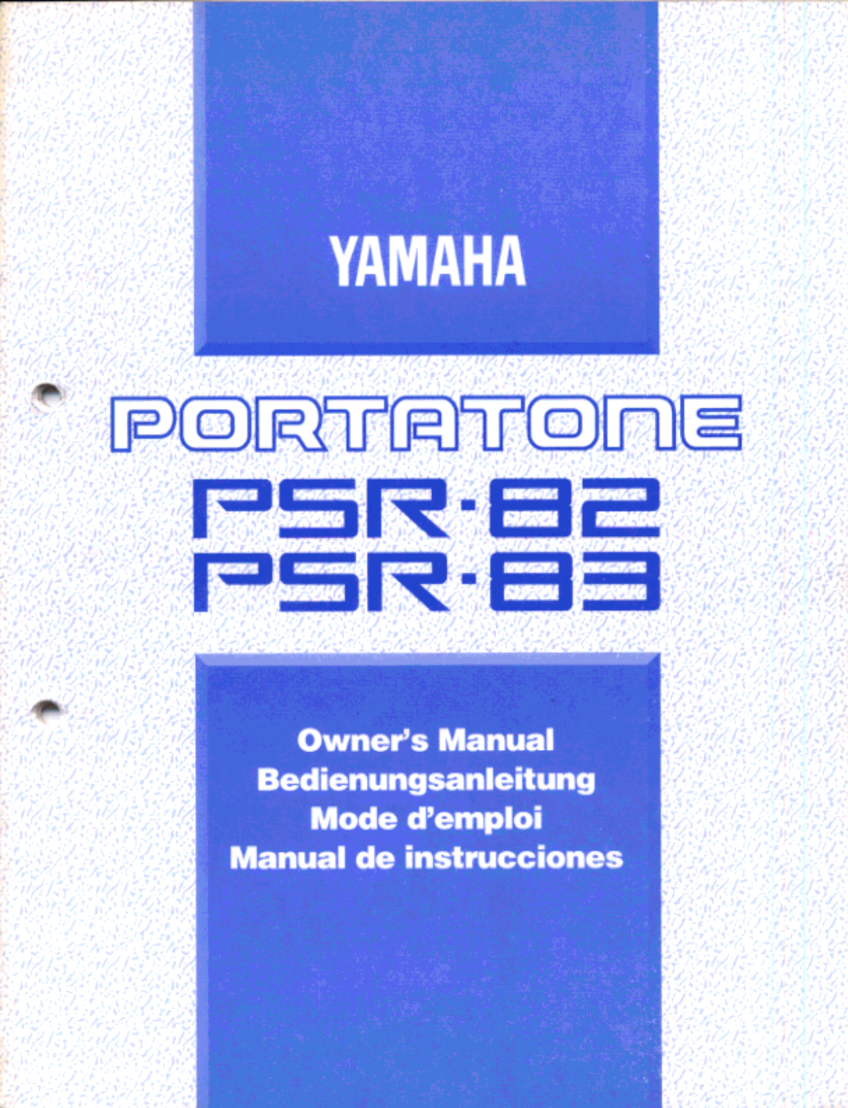 Yamaha PSR-83, PSR-82 Owner's Manual