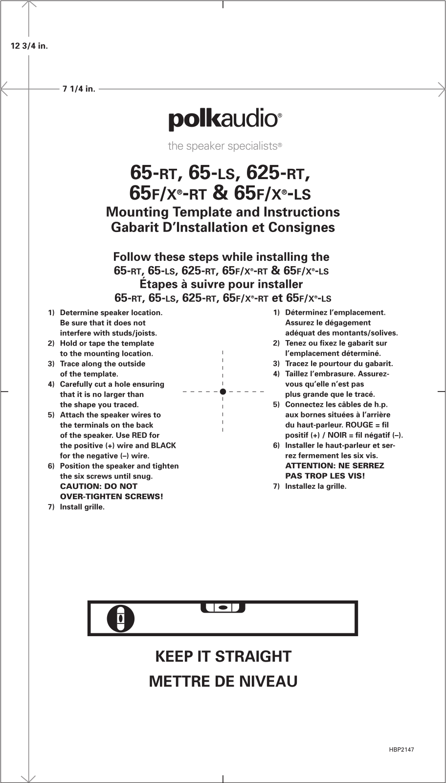 Polk Audio 625-RT, 65-RT, 65F-X -LS, 65F-X -RT, 65-LS User Manual