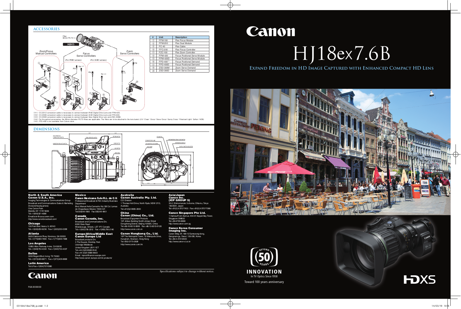 Canon HJ18ex7.6B Product Brochure