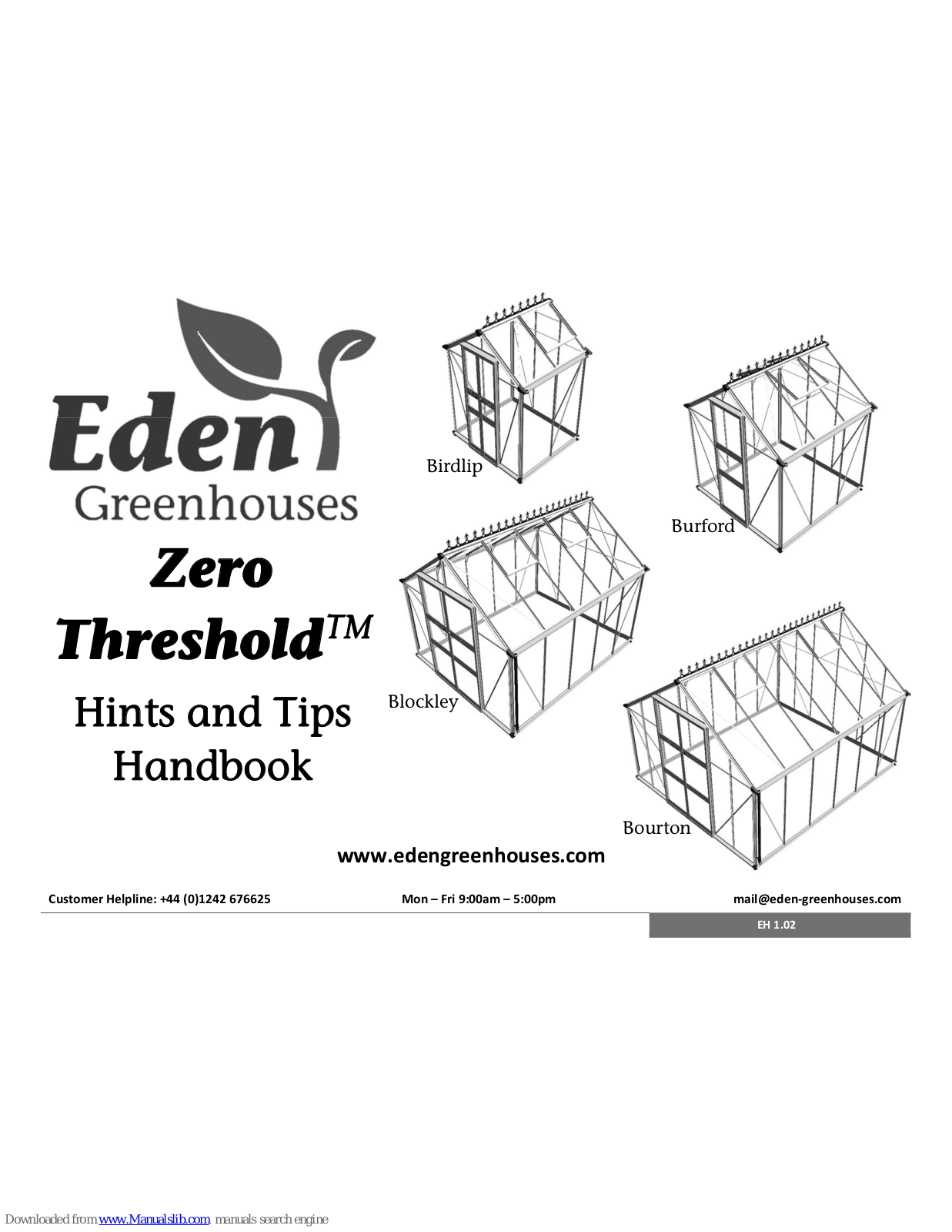 Eden Zero Threshold Birdlip, Zero Threshold Burford, Zero Threshold Bourton, Zero Threshold Blockley Handbook