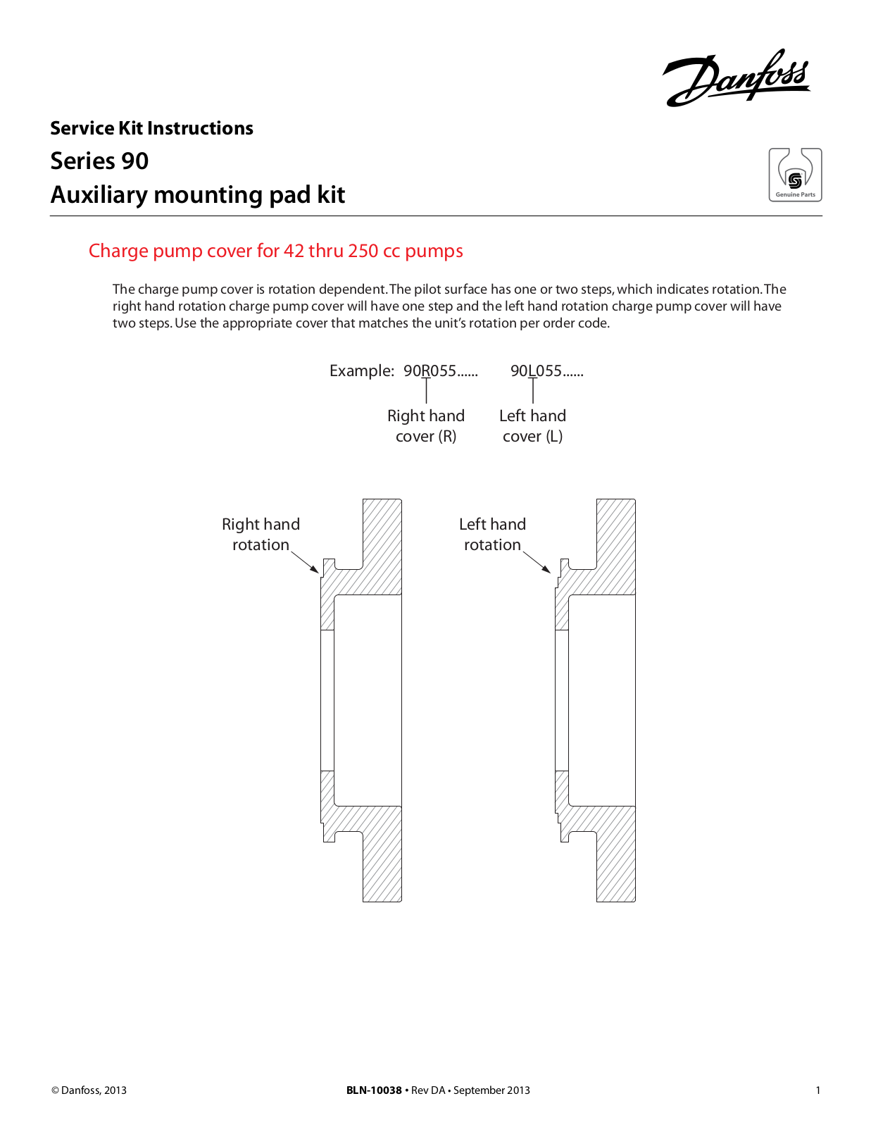 Danfoss Auxiliary mounting pad kit Installation guide