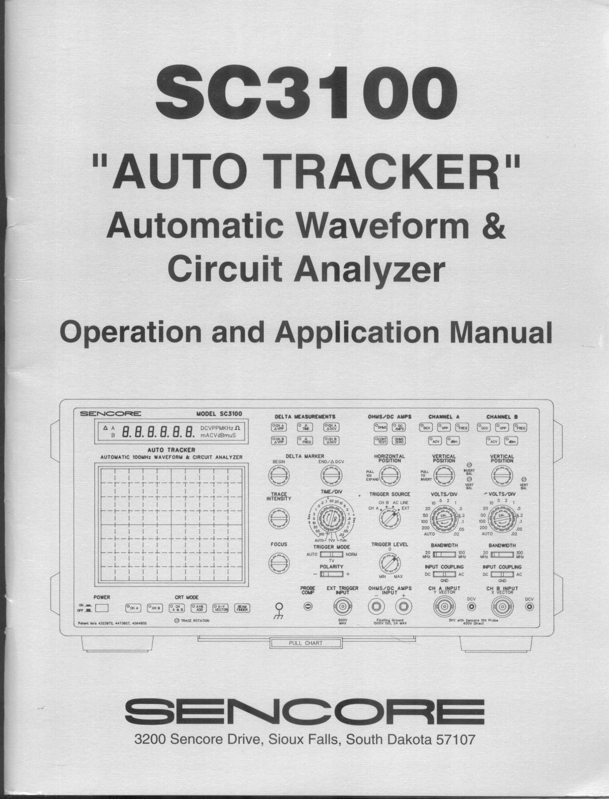 Sencore SC3100 Operation Manual