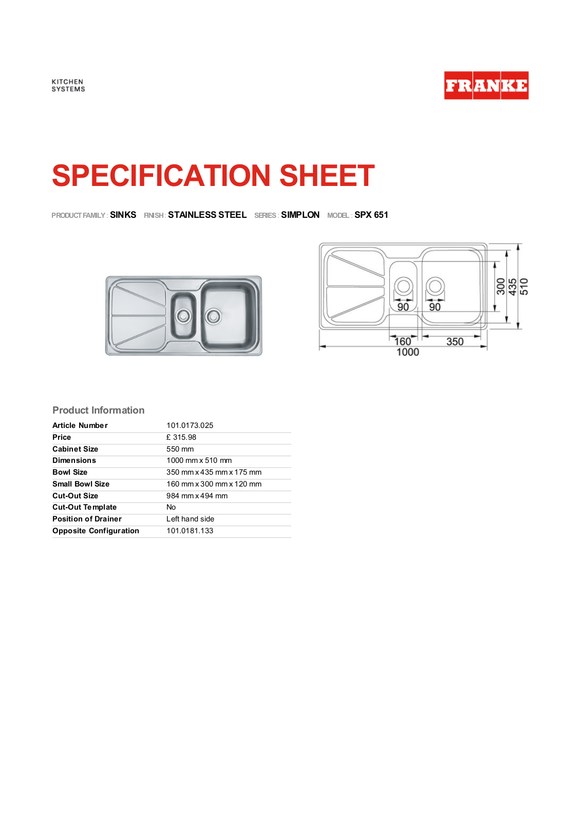 Franke Foodservice SPX 651 User Manual