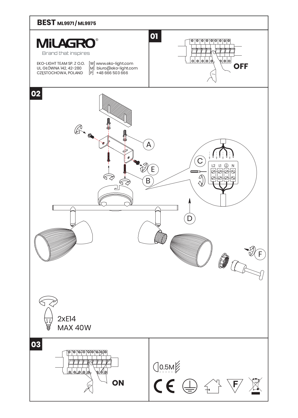 MILAGRO ML9971, ML9975 User guide - ManualMachine.com