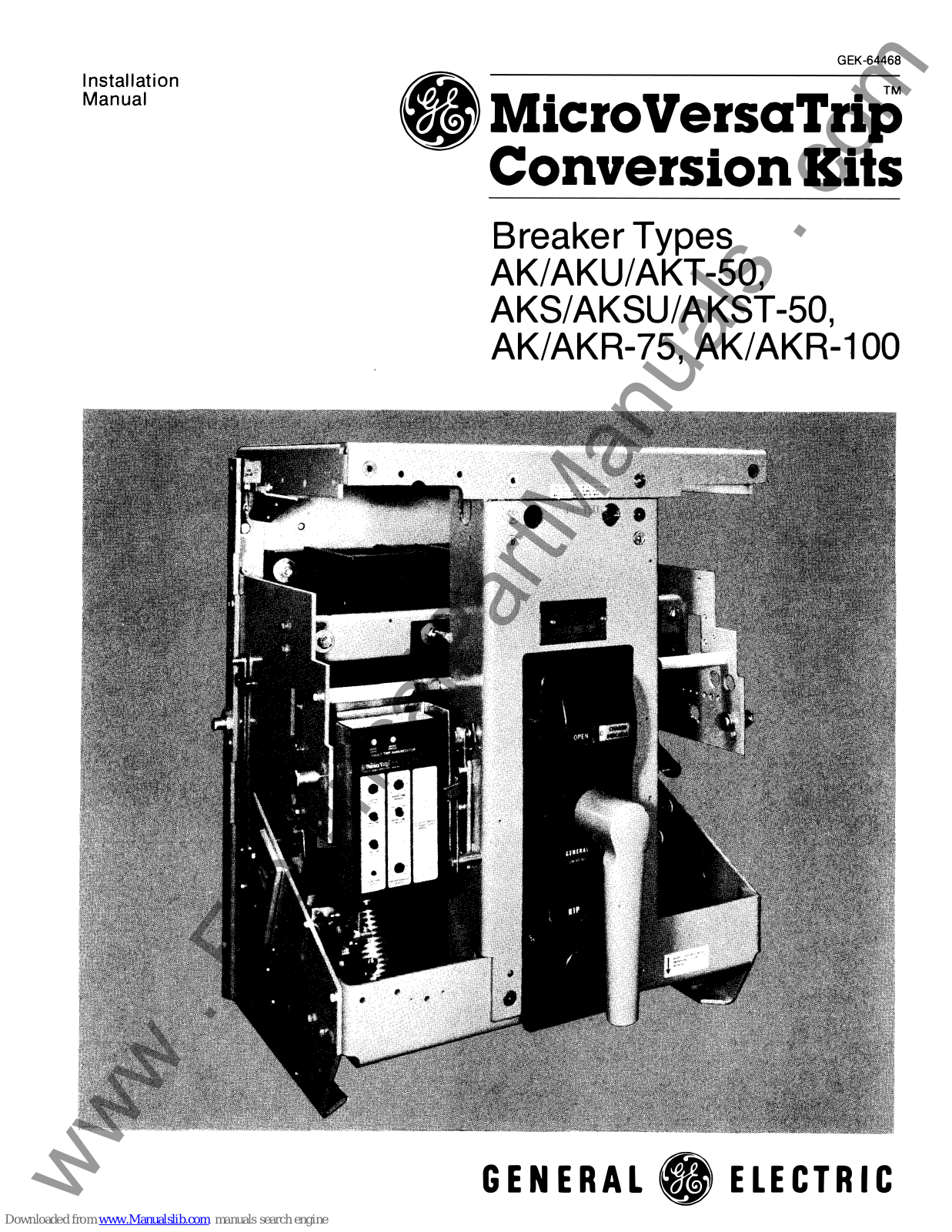 GE AKT-50, AKS-50, AK-50, AKU-50, AKST-50 Installation Manual