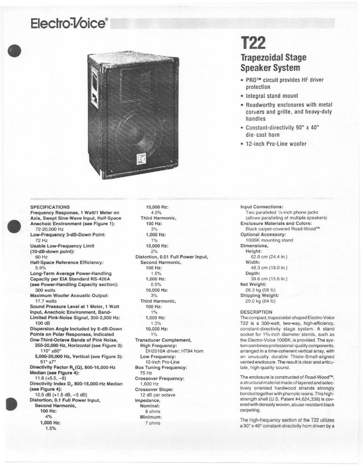 Electro-Voice T22 User Manual